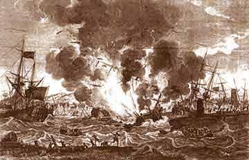 Lithograph
     of the Alphen Explosion