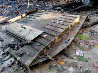 hull fragment at low tide